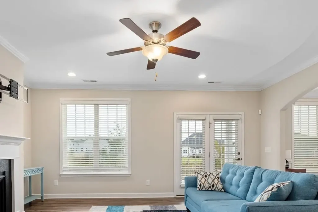 Ceiling fan in a living room