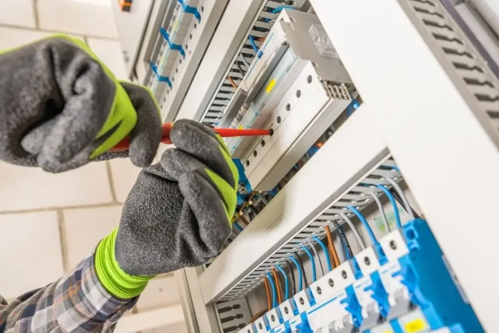 electrician installing a new switchboard